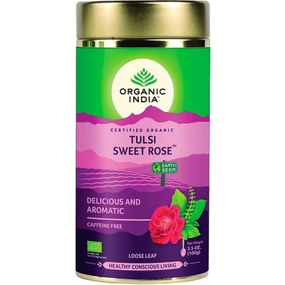 Organic India Tulsi Sweet Rose Sladká ruža sypaný čaj 100 g