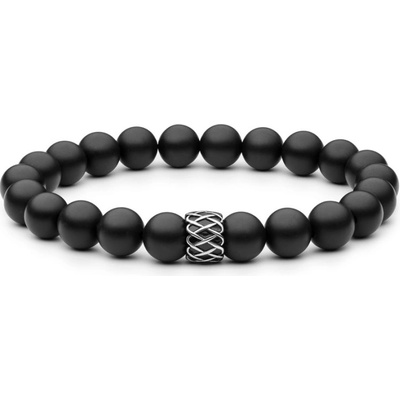 Gaura Pearls Unisex náramek Felice onyx chirurgická ocel 234-121B/22 Černá