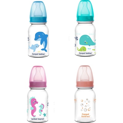 Canpol babies láhev s potiskem Love & Sea modrá 120 ml